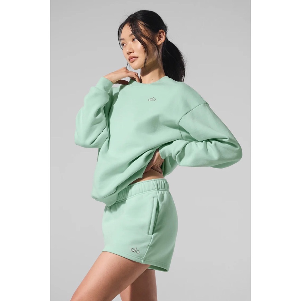 Alo Yoga Accolade Crew Neck Pullover Spearmint S - Picture 2 of 10